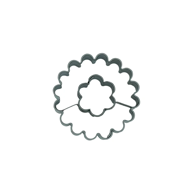 086 Ausstechform Gezackter Kreis mit Blume – Bild 1