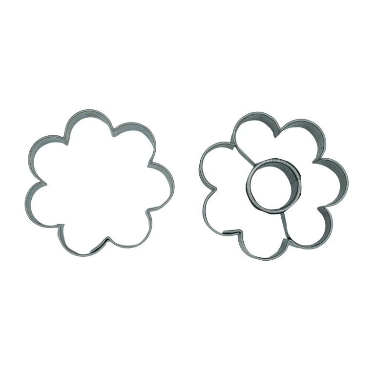 Linzer cookie cutters set Flower with circle medium - Image 1