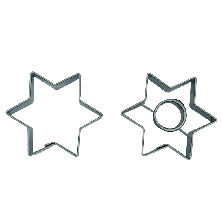 Linzer cookie cutters set Star with circle medium - Image 1