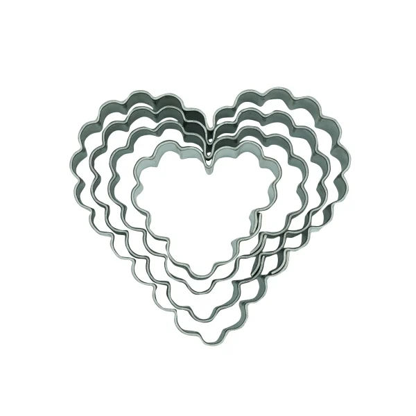 Emporte-pièces Cœur ondulé - set de 4 pièces