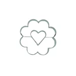 Cookie cutter Flower with Heart large