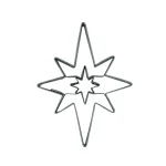 Cookie cutter Star with star spiky
